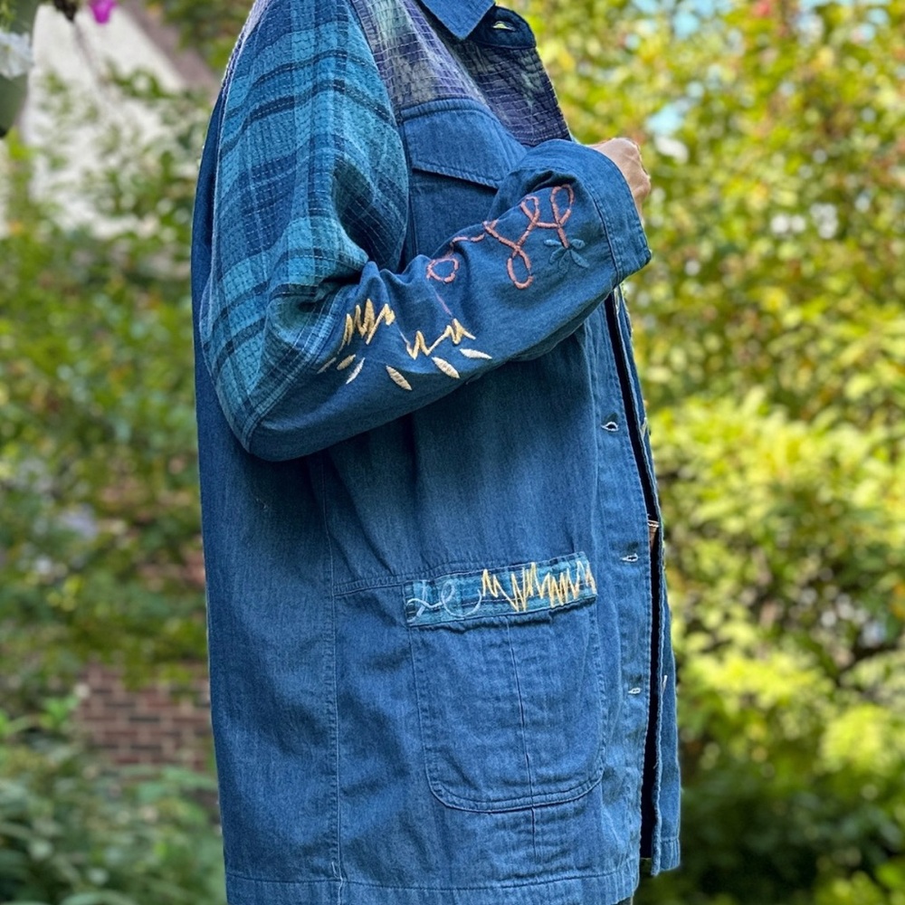 NWT Johnny Was Moonlight Tie Dye Patchwork Military Jacket - Picture 5 of 16
